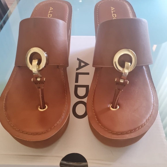 Aldo Dreamer Brown Platforms Wedges NWT size 8.5 - Picture 3 of 6